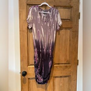 Young Fabulous and Broke purple tie die ruched dress